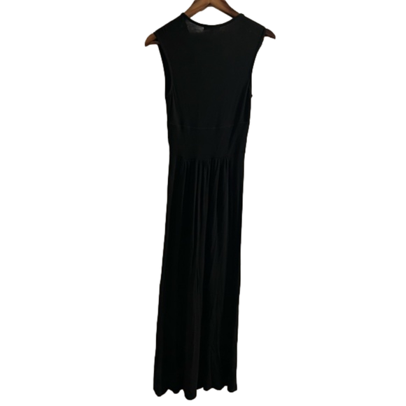 Women’s Monteau Long Black Maxi Dress with Lace Embellishments Size Small - Picture 4 of 6